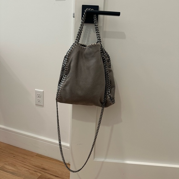 Stella McCartney Gray Chain-Trim Shoulder Bag - Picture 1 of 12